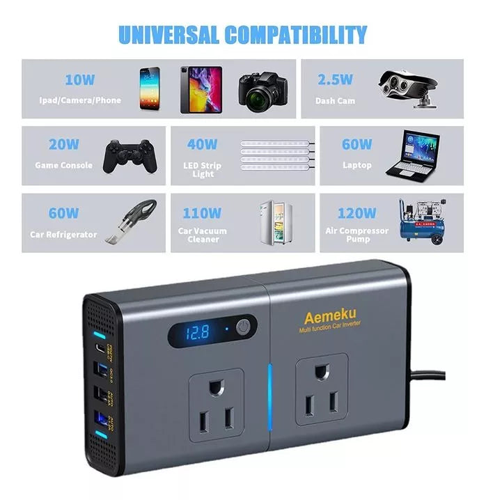 POWER INVERTER 300W CON CONECTOR USB D.WORLD DW-7611 MD