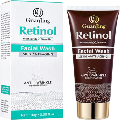 GUANJING RETINOL & NICOTINAMIDE FACIAL WASH - 100G FÓRMULA DE TRIPLE ACCIÓN PARA NUTRICIÓN INTENSIVA, LIMPIEZA PROFUNDA