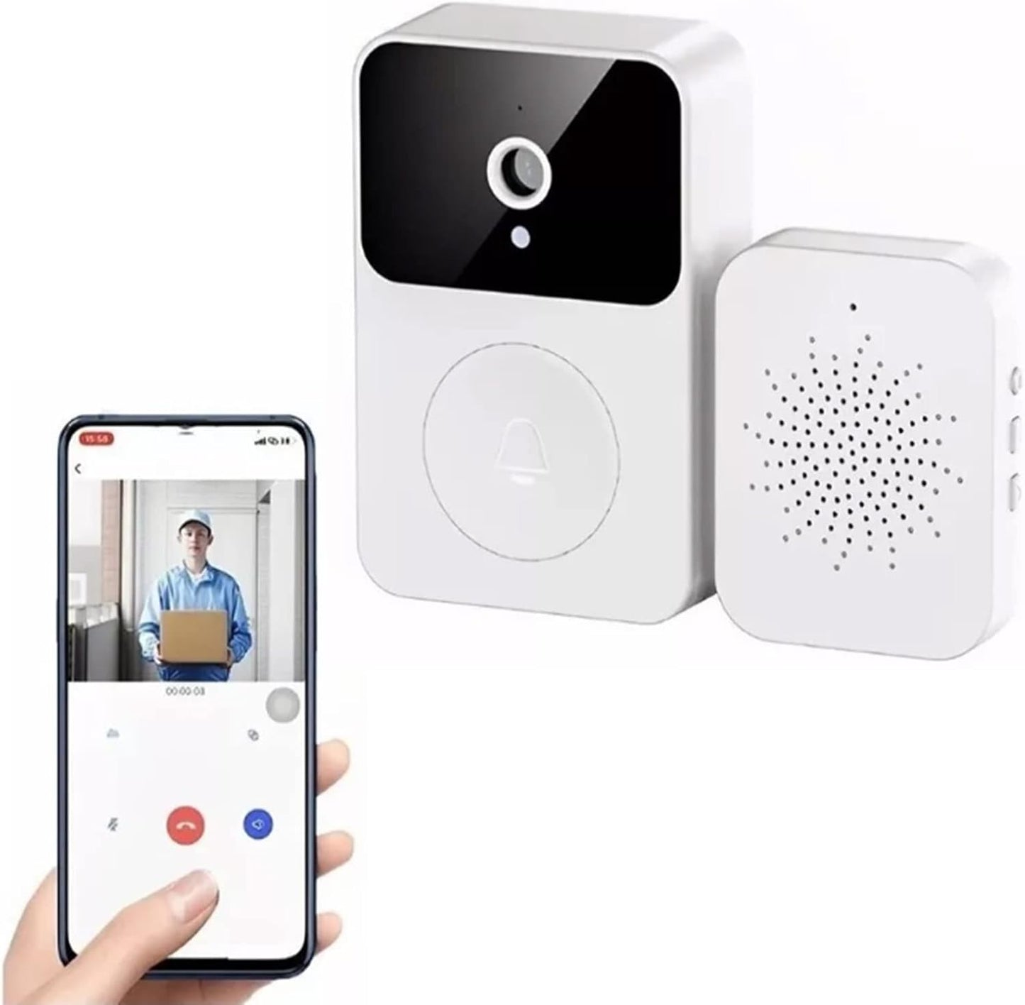 TIMBRE INALAMBRICO EXTERIOR PARA CASA TIMBRE CON CAMARA TIMBRE DE VIDEO X9 WIFI REMOTO INALÁMBRICO CAPTURA AUTOMÁTICA ALMACENAMIENTO EN LA NUBE VISIÓN