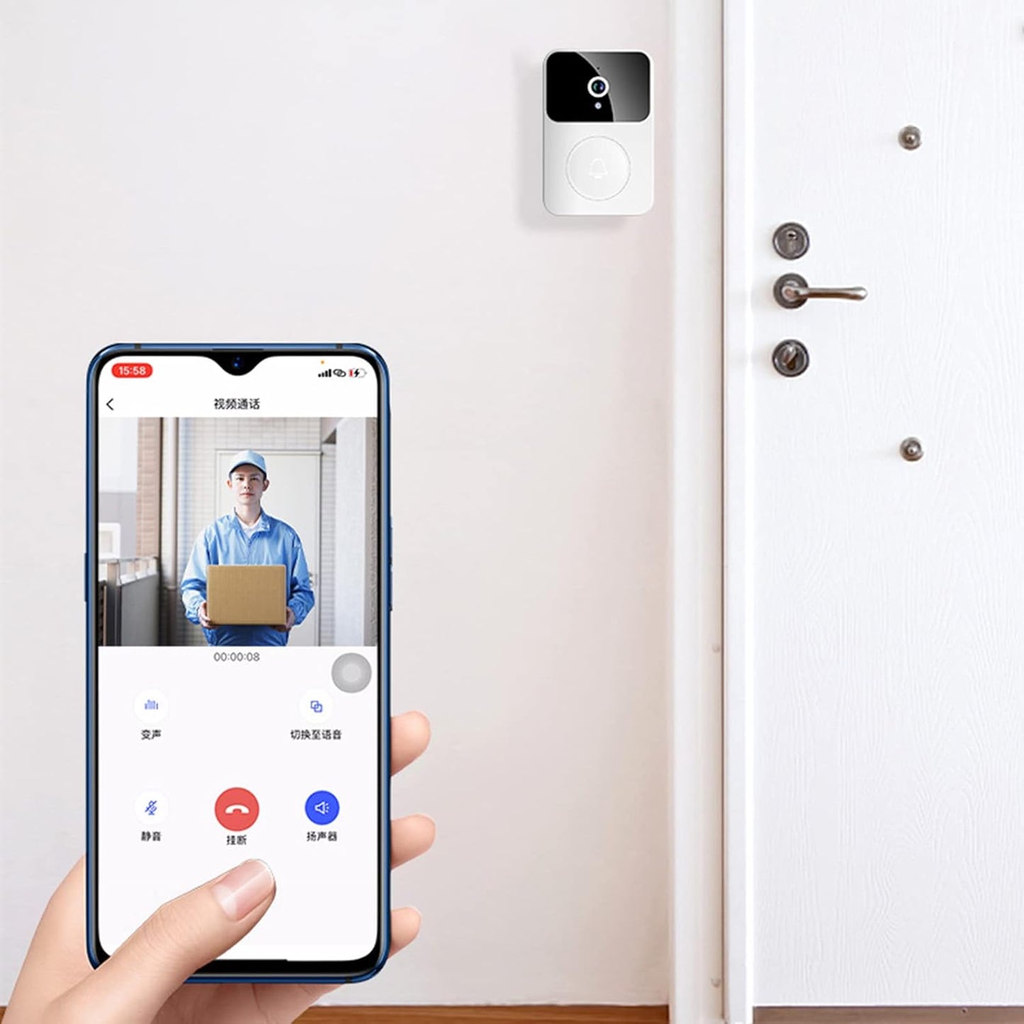 TIMBRE INALAMBRICO EXTERIOR PARA CASA TIMBRE CON CAMARA TIMBRE DE VIDEO X9 WIFI REMOTO INALÁMBRICO CAPTURA AUTOMÁTICA ALMACENAMIENTO EN LA NUBE VISIÓN