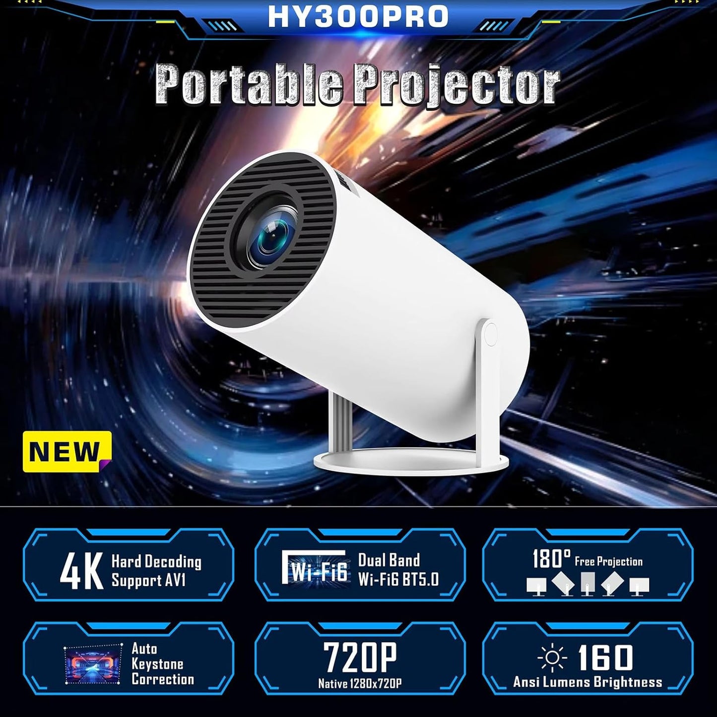 PROYECTOR PORTATIL HY300PRO