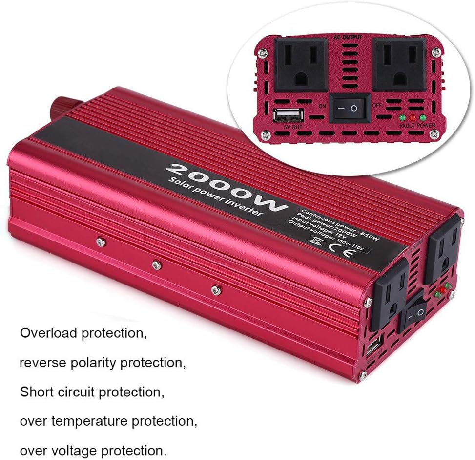 POWER INVERTER 2000W - CONVERTIDOR DE 12V A 110V PARA VEHICULO