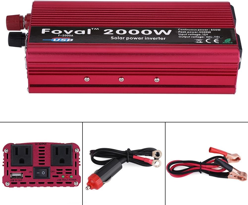POWER INVERTER 2000W - CONVERTIDOR DE 12V A 110V PARA VEHICULO
