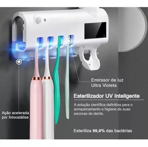 ESTERILIZADOR PARA CEPILLO Y DISPENSADOR DE PASTA DENTAL CON SENSOR