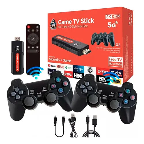 CONSOLA DE JUEGOS + STREAMING TV STICK 8K ULTRA HD 5G ANDROID TV