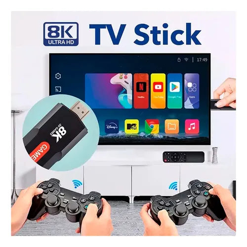 CONSOLA DE JUEGOS + STREAMING TV STICK 8K ULTRA HD 5G ANDROID TV