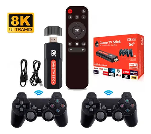 CONSOLA DE JUEGOS + STREAMING TV STICK 8K ULTRA HD 5G ANDROID TV